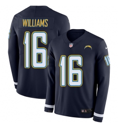 Nike Chargers #16 Tyrell Williams Navy Blue Team Color Men Stitched NFL Limited Therma Long Sleeve Jersey