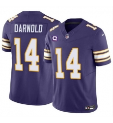 Men Minnesota Vikings 14 Sam Darnold Purple 2024 F U S E  Throwback With 4 Star C Patch Vapor Untouchable Limited Stitched Jersey