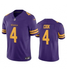 Men Minnesota Vikings 4 Dalvin Cook Purple 2023 F.U.S.E. Color Rush Stitched Jersey