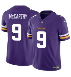 Men Minnesota Vikings 9 J J  McCarthy Purple 2024 Draft F U S E  Vapor Untouchable Limited Stitched Jersey