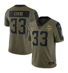 Men's Minnesota Vikings Dalvin Cook Nike Olive 2021 Salute To Service Limited Player Jersey