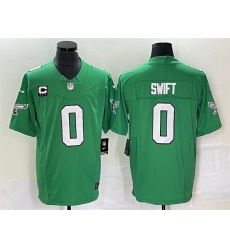 Men Philadelphia Eagles 0 D u2019andre Swift Green 2023 F U S E With C Patch Vapor Untouchable Stitched Football Jersey