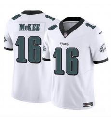 Men Philadelphia Eagles 16 Tanner McKee White 2024 F U S E  Vapor Untouchable Limited Stitched Football Jersey