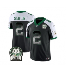 Men Philadelphia Eagles 2 Darius Slay JR Black White 2023 F U S E  Throwback Vapor Untouchable Limited Stitched Football Jersey