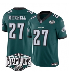 Men Philadelphia Eagles 27 Quinyon Mitchell Green 2024 New NFC East Champions F U S E  Vapor Untouchable Limited Stitched Football Jersey