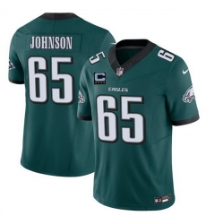 Men Philadelphia Eagles 65 Lane Johnson Green 2025 F U S E  With 4 Star C Patch Vapor Untouchable Limited Stitched Football Jersey