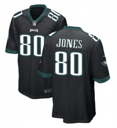 Men Philadelphia Eagles 80 Julio Jones Black 2023 Stitched Game Jersey