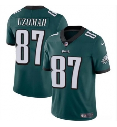 Men Philadelphia Eagles 87 C J  Uzomah Green Vapor Untouchable Limited Stitched Football Jersey