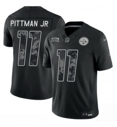 Men Pittsburgh Steelers 11 Michael Pittman Jr Black F U S E 2026 Salute to Service Limited Stitched Football Jersey Men Pittsburgh Steelers 11 Michael Pittman Jr Black F U S E 2026 Salute to Service Limited Stitched Football Jersey