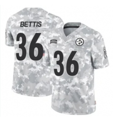 Men Pittsburgh Steelers 36 Jerome Bettis 2024 Arctic Camo Salute To Service Limited Stitched Football Jersey