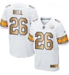 Mens Nike Pittsburgh Steelers 26 LeVeon Bell Elite WhiteGold NFL Jersey