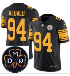 Men's Nike Pittsburgh Steelers #94 Tyson Alualu NFL Rush MDR Dan Rooney Patch Jersey