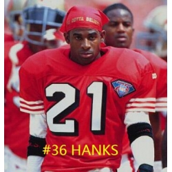 49ERS red throwback 36 Hanks 49ERS red throwback 36 Hanks