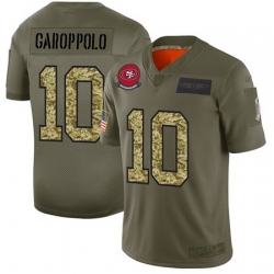 49ers 10 Jimmy Garoppolo Olive Camo Men Stitched Football Limited 2019 Salute To Service Jersey 49ers 10 Jimmy Garoppolo Olive Camo Men Stitched Football Limited 2019 Salute To Service Jersey