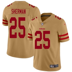 49ers 25 Richard Sherman Gold Men Stitched Football Limited Inverted Legend Jersey 49ers 25 Richard Sherman Gold Men Stitched Football Limited Inverted Legend Jersey