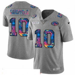 Men San Francisco 49ers 10 Jimmy Garoppolo Men Nike Multi Color 2020 NFL Crucial Catch NFL Jersey Greyheather Men San Francisco 49ers 10 Jimmy Garoppolo Men Nike Multi Color 2020 NFL Crucial Catch NFL Jersey Greyheather