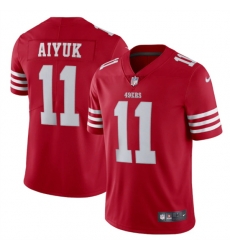 Men San Francisco 49ers 11 Brandon Aiyuk 2022 New Scarlet Vapor Untouchable Stitched Football Jersey