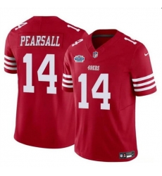 Men San Francisco 49ers 14 Ricky Pearsall Red 2024 With Draft Patch F U S E  Vapor Untouchable Limited Stitched Football Jersey