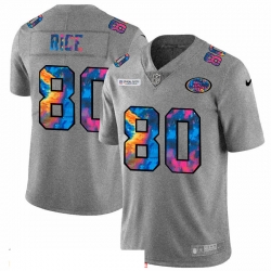 Men San Francisco 49ers 80 Jerry Rice Men Nike Multi Color 2020 NFL Crucial Catch NFL Jersey Greyheather Men San Francisco 49ers 80 Jerry Rice Men Nike Multi Color 2020 NFL Crucial Catch NFL Jersey Greyheather
