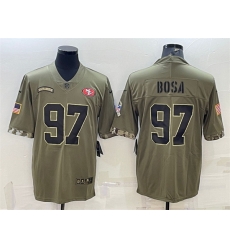 Men San Francisco 49ers 97 Nick Bosa Olive 2022 Salute To Service Limited Stitched Jersey