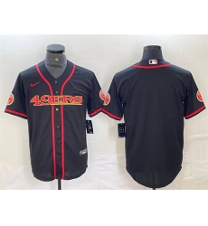 Men San Francisco 49ers Blank Black With Patch Cool Base Stitched Baseball Jersey