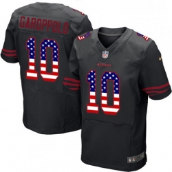 Mens Nike San Francisco 49ers 10 Jimmy Garoppolo Elite Black Alternate USA Flag Fashion NFL Jersey Mens Nike San Francisco 49ers 10 Jimmy Garoppolo Elite Black Alternate USA Flag Fashion NFL Jersey