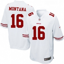 Mens Nike San Francisco 49ers 16 Joe Montana Game White NFL Jersey Mens Nike San Francisco 49ers 16 Joe Montana Game White NFL Jersey