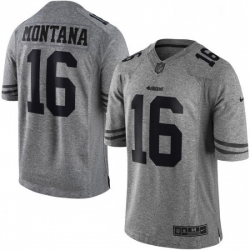 Mens Nike San Francisco 49ers 16 Joe Montana Limited Gray Gridiron NFL Jersey Mens Nike San Francisco 49ers 16 Joe Montana Limited Gray Gridiron NFL Jersey