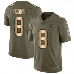 Mens Nike San Francisco 49ers 8 Steve Young Limited OliveGold 2017 Salute to Service NFL Jersey Mens Nike San Francisco 49ers 8 Steve Young Limited OliveGold 2017 Salute to Service NFL Jersey