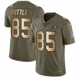 Mens Nike San Francisco 49ers 85 George Kittle Limited OliveGold 2017 Salute to Service NFL Jersey Mens Nike San Francisco 49ers 85 George Kittle Limited OliveGold 2017 Salute to Service NFL Jersey