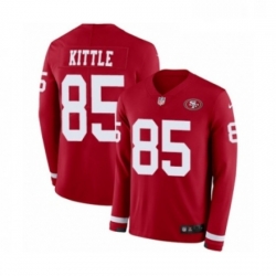Mens Nike San Francisco 49ers 85 George Kittle Limited Red Therma Long Sleeve NFL Jersey Mens Nike San Francisco 49ers 85 George Kittle Limited Red Therma Long Sleeve NFL Jersey