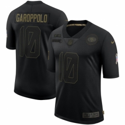 Men's San Francisco 49ers #10 Jimmy Garoppolo Black 2020 Salute To Service Limited Jersey Men's San Francisco 49ers #10 Jimmy Garoppolo Black 2020 Salute To Service Limited Jersey