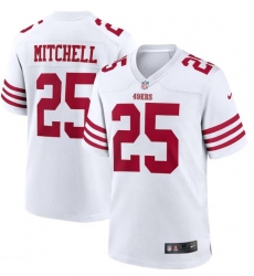 Men's San Francisco 49ers #25 Eli Mitchell White Vapor Untouchable Limited Jersey