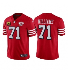 Men's San Francisco 49ers #71 Trent Williams Red 75th Anniversary With C Patch Vapor Untouchable Limited Stitched Football Jersey