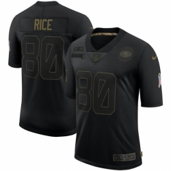 Men's San Francisco 49ers #80 Jerry Rice Black 2020 Salute To Service Limited Jersey Men's San Francisco 49ers #80 Jerry Rice Black 2020 Salute To Service Limited Jersey