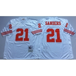 Mitchell And Ness 49ers #21 deion sanders white Mens Throwback Stitched NFL Jersey Mitchell And Ness 49ers #21 deion sanders white Mens Throwback Stitched NFL Jersey