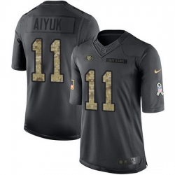 Nike 49ers 11 Brandon Aiyuk Black Men Stitched NFL Limited 2016 Salute to Service Jersey Nike 49ers 11 Brandon Aiyuk Black Men Stitched NFL Limited 2016 Salute to Service Jersey