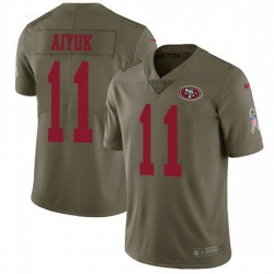 Nike 49ers 11 Brandon Aiyuk Olive Men Stitched NFL Limited 2017 Salute To Service Jersey Nike 49ers 11 Brandon Aiyuk Olive Men Stitched NFL Limited 2017 Salute To Service Jersey
