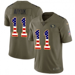 Nike 49ers 11 Brandon Aiyuk Olive USA Flag Men Stitched NFL Limited 2017 Salute To Service Jersey Nike 49ers 11 Brandon Aiyuk Olive USA Flag Men Stitched NFL Limited 2017 Salute To Service Jersey