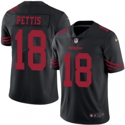 Nike 49ers #18 Dante Pettis Black Mens Stitched NFL Limited Rush Jersey Nike 49ers #18 Dante Pettis Black Mens Stitched NFL Limited Rush Jersey