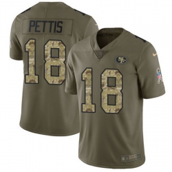 Nike 49ers #18 Dante Pettis Olive Camo Mens Stitched NFL Limited 2017 Salute To Service Jersey Nike 49ers #18 Dante Pettis Olive Camo Mens Stitched NFL Limited 2017 Salute To Service Jersey