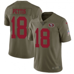 Nike 49ers #18 Dante Pettis Olive Mens Stitched NFL Limited 2017 Salute To Service Jersey Nike 49ers #18 Dante Pettis Olive Mens Stitched NFL Limited 2017 Salute To Service Jersey