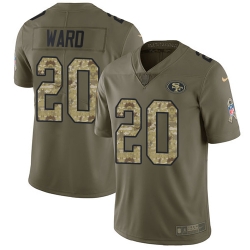 Nike 49ers #20 Jimmie Ward Olive Camo Mens Stitched NFL Limited 2017 Salute To Service Jersey Nike 49ers #20 Jimmie Ward Olive Camo Mens Stitched NFL Limited 2017 Salute To Service Jersey