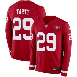 Nike 49ers #29 Jaquiski Tartt Red Team Color Men Stitched NFL Limited Therma Long Sleeve Jersey Nike 49ers #29 Jaquiski Tartt Red Team Color Men Stitched NFL Limited Therma Long Sleeve Jersey