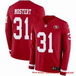 Nike 49ers 31 Raheem Mostert Red Team Color Men Stitched NFL Limited Therma Long Sleeve Jersey Nike 49ers 31 Raheem Mostert Red Team Color Men Stitched NFL Limited Therma Long Sleeve Jersey