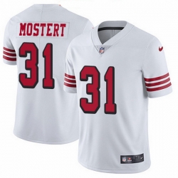 Nike 49ers 31 Raheem Mostert White Men Stitched NFL Limited Rush Jersey Nike 49ers 31 Raheem Mostert White Men Stitched NFL Limited Rush Jersey