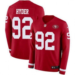 Nike 49ers 92 Kerry Hyder Red Team Color Men Stitched NFL Limited Therma Long Sleeve Jersey Nike 49ers 92 Kerry Hyder Red Team Color Men Stitched NFL Limited Therma Long Sleeve Jersey