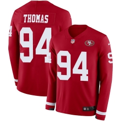 Nike 49ers #94 Solomon Thomas Red Team Color Men Stitched NFL Limited Therma Long Sleeve Jersey Nike 49ers #94 Solomon Thomas Red Team Color Men Stitched NFL Limited Therma Long Sleeve Jersey