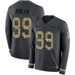 Nike 49ers 99 Javon Kinlaw Anthracite Salute to Service Men Stitched NFL Limited Therma Long Sleeve Jersey Nike 49ers 99 Javon Kinlaw Anthracite Salute to Service Men Stitched NFL Limited Therma Long Sleeve Jersey