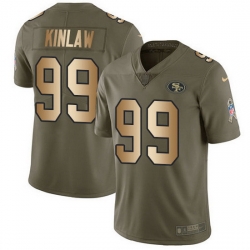 Nike 49ers 99 Javon Kinlaw Olive Gold Men Stitched NFL Limited 2017 Salute To Service Jersey Nike 49ers 99 Javon Kinlaw Olive Gold Men Stitched NFL Limited 2017 Salute To Service Jersey